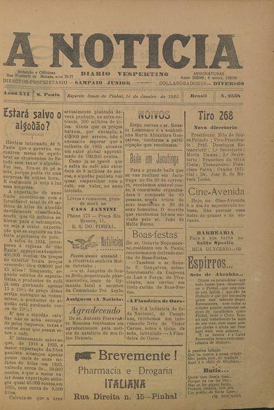 Capa de um dos jornais.