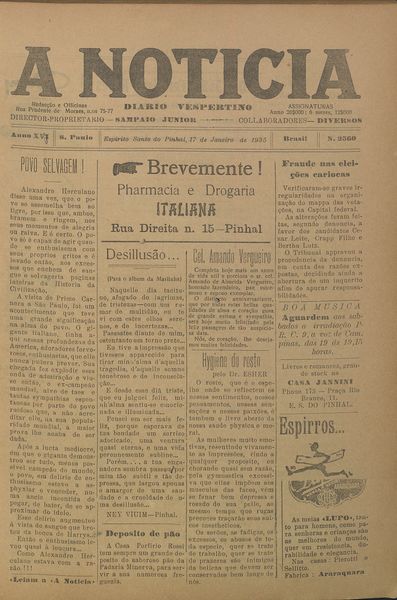 Capa de um dos jornais.