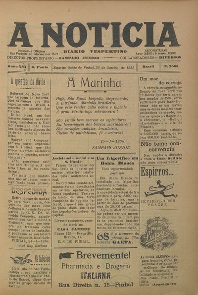 Capa de um dos jornais.