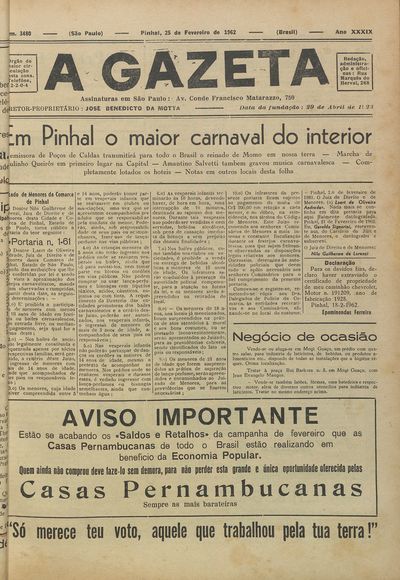 Capa de um dos jornais.