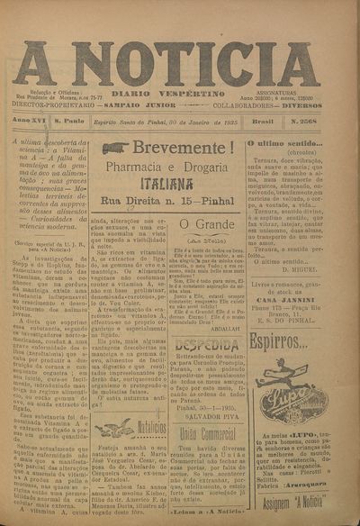 Capa de um dos jornais.