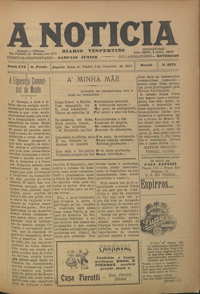 Capa de um dos jornais.