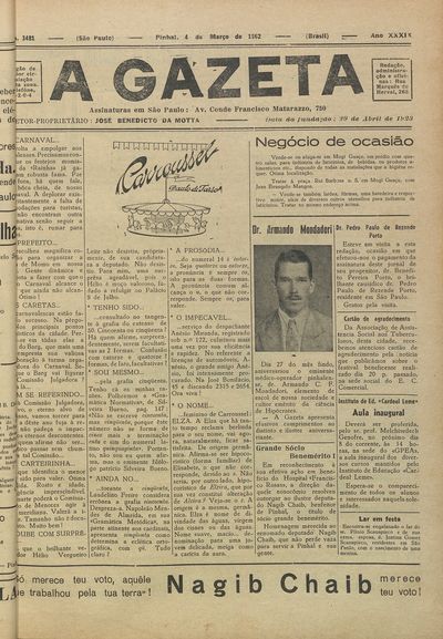 Capa de um dos jornais.