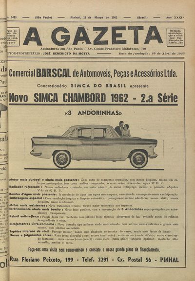 Capa de um dos jornais.