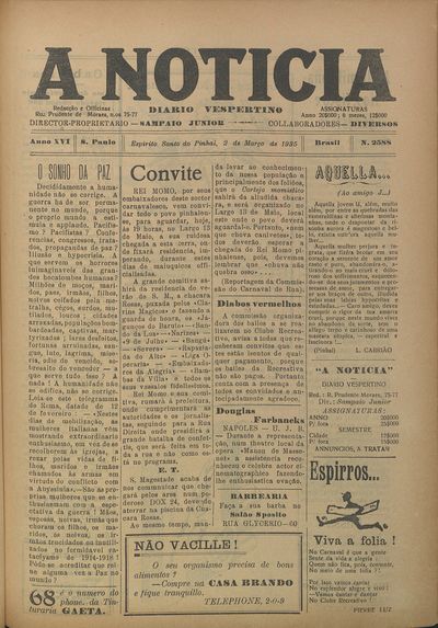 Capa de um dos jornais.