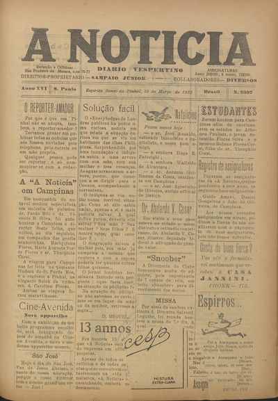 Capa de um dos jornais.