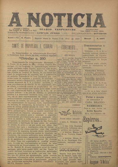 Capa de um dos jornais.