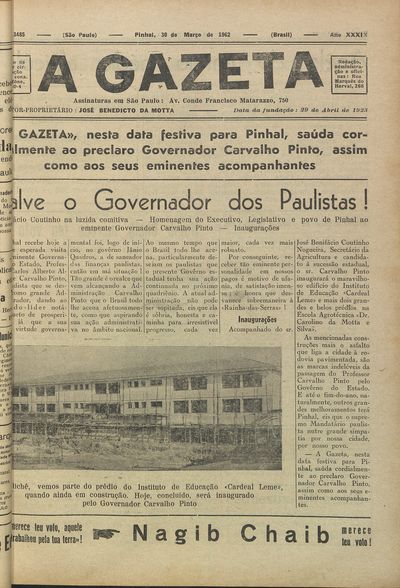 Capa de um dos jornais.