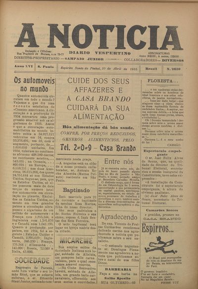 Capa de um dos jornais.