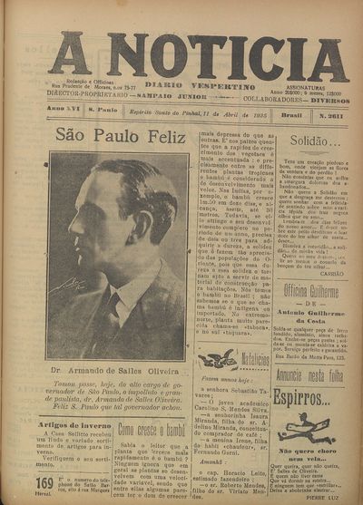 Capa de um dos jornais.
