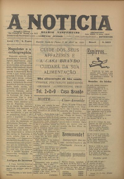Capa de um dos jornais.