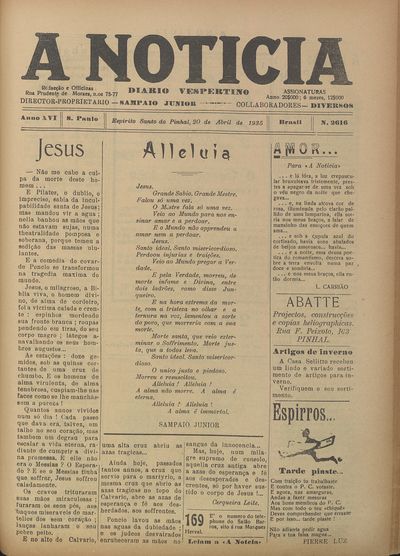 Capa de um dos jornais.