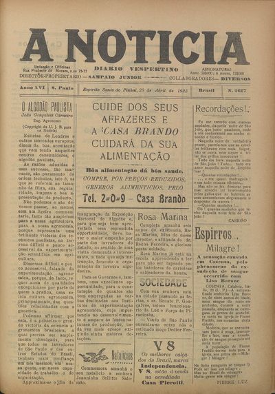 Capa de um dos jornais.