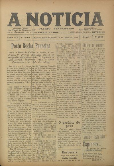Capa de um dos jornais.