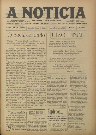 Capa de um dos jornais.