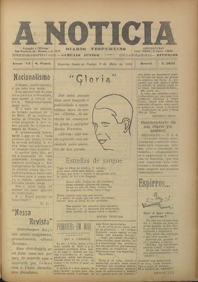 Capa de um dos jornais.