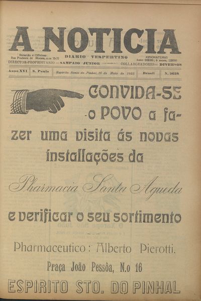 Capa de um dos jornais.