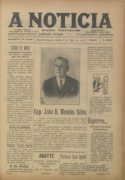 Capa de um dos jornais.