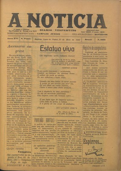 Capa de um dos jornais.