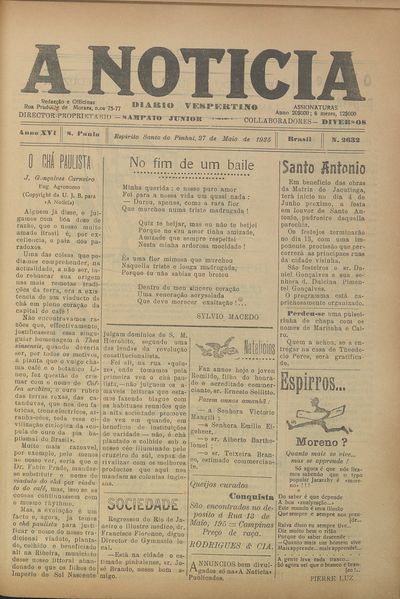 Capa de um dos jornais.