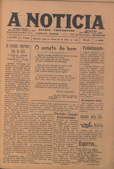 Capa de um dos jornais.