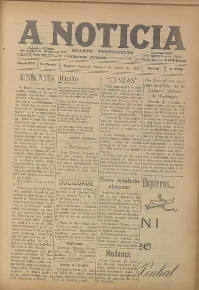 Capa de um dos jornais.