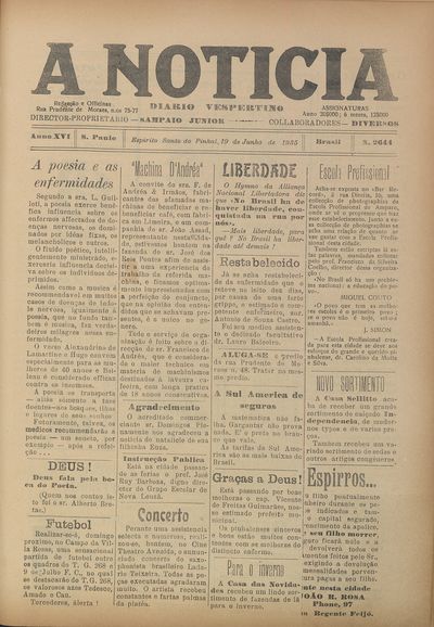 Capa de um dos jornais.