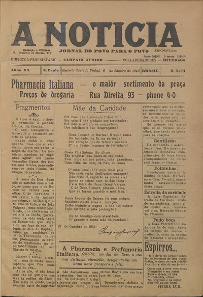 Capa de um dos jornais.