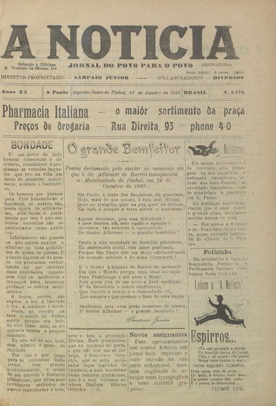 Capa de um dos jornais.