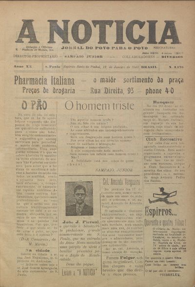 Capa de um dos jornais.