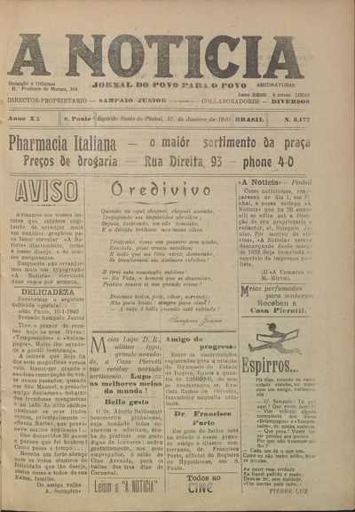 Capa de um dos jornais.