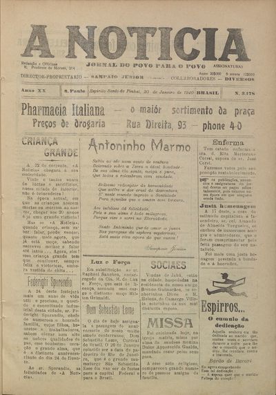 Capa de um dos jornais.