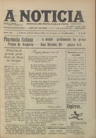 Capa de um dos jornais.