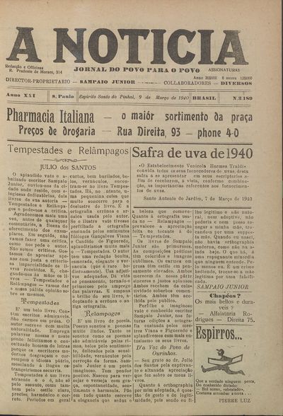 Capa de um dos jornais.