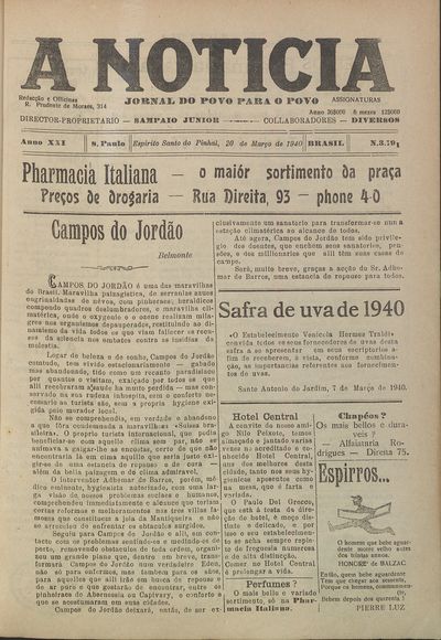 Capa de um dos jornais.