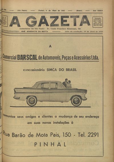 Capa de um dos jornais.