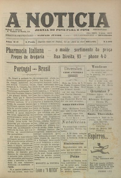 Capa de um dos jornais.