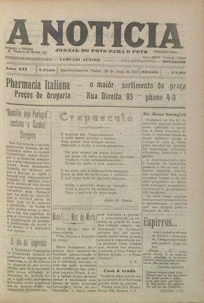 Capa de um dos jornais.