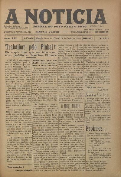 Capa de um dos jornais.