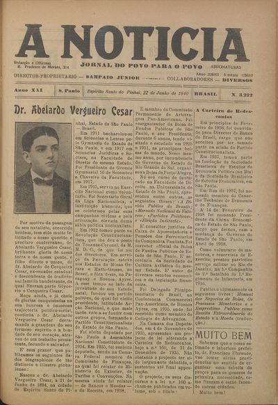 Capa de um dos jornais.