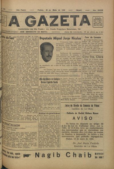 Capa de um dos jornais.