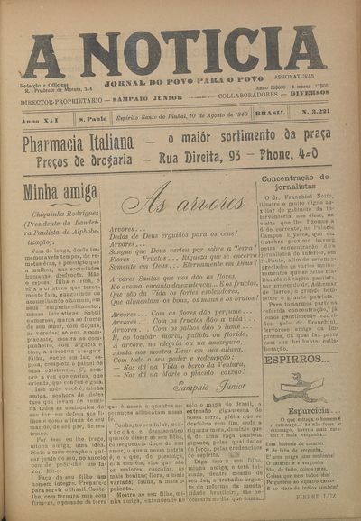 Capa de um dos jornais.