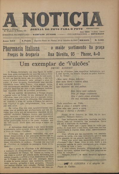 Capa de um dos jornais.