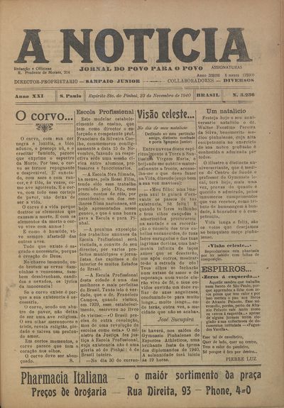 Capa de um dos jornais.