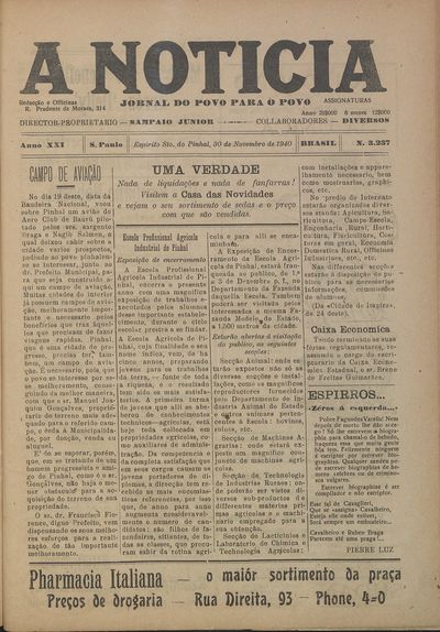 Capa de um dos jornais.