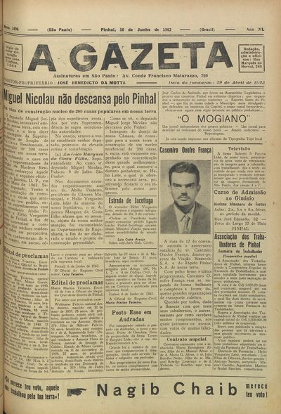 Capa de um dos jornais.