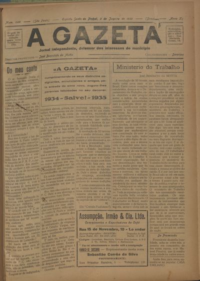 Capa de um dos jornais.