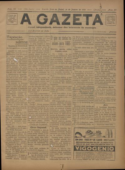 Capa de um dos jornais.