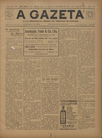 Capa de um dos jornais.