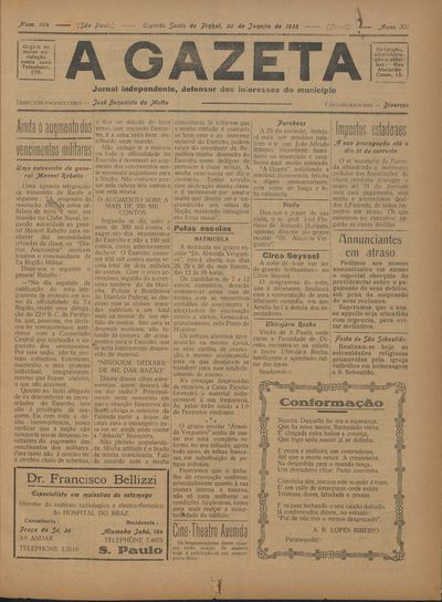Capa de um dos jornais.